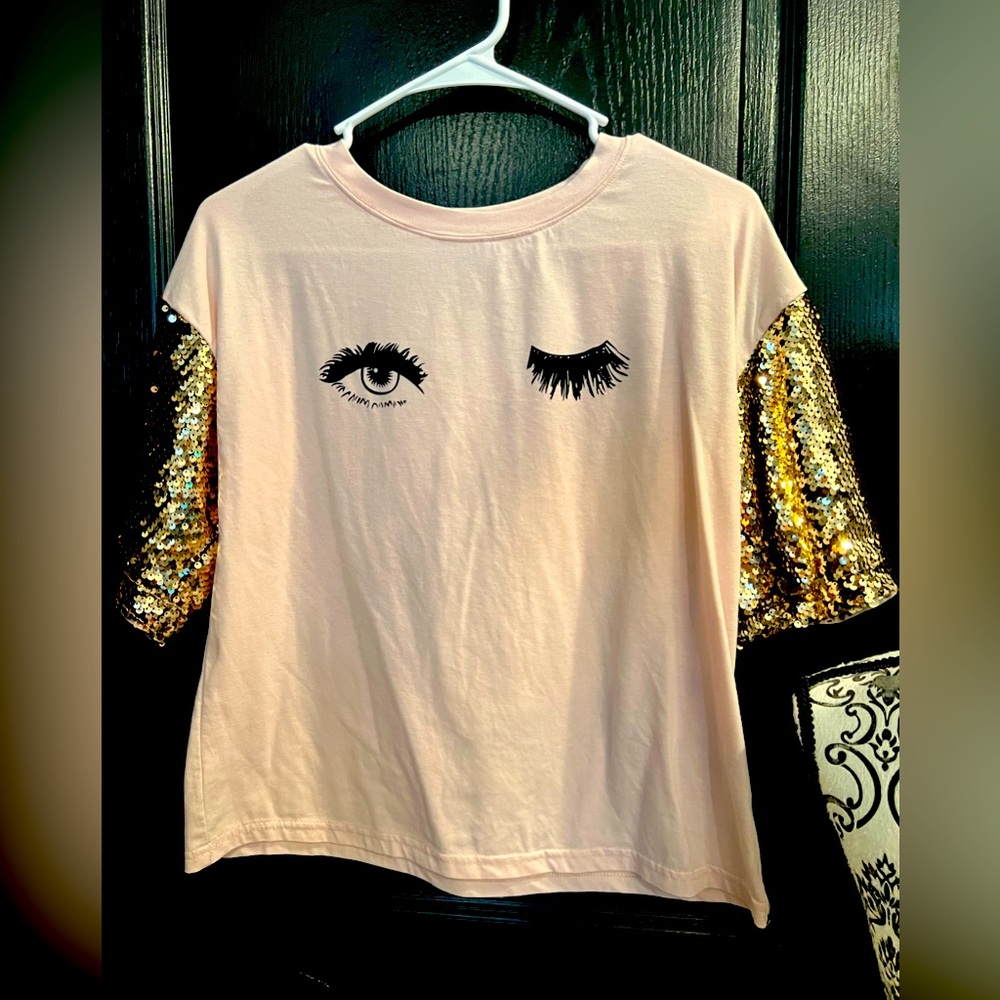 SHEIN size small sequin sleeved top